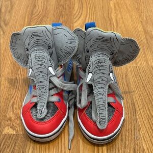 Feiyue Kids Sneakers - Red and Gray Elephant Design